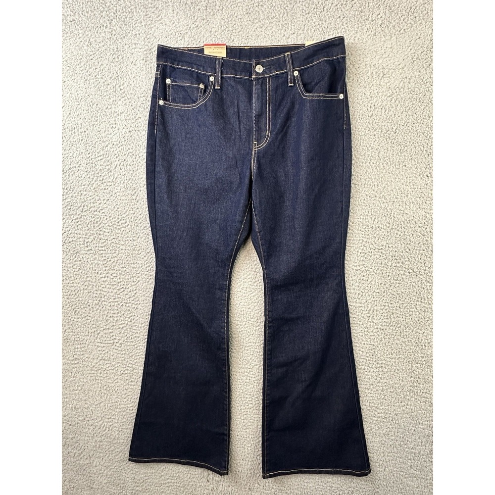 Levis 726 High Rise Flare Jeans Womens size 31x30 Blue Dark Wash NWT